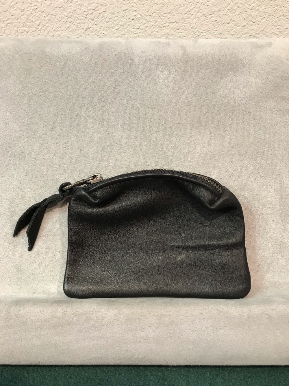 Harley Davidson Black Leather Zip Pouch